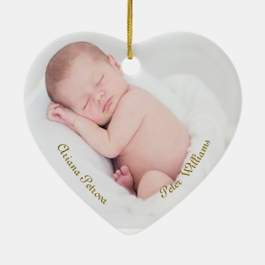 Baby's erstes Weihnachtsgeschmuck zurück benutzerd Keramik Ornament (Hinten)