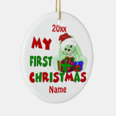 Babys erstes Weihnachtshäschen personalisiert Keramikornament (Rechts)