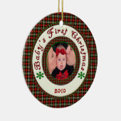 Babys erstes Weihnachtskundenspezifisches Foto Keramikornament (Rechts)