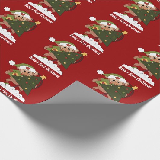 Babys erstes Weihnachtspapier Geschenkpapier (Ecke)
