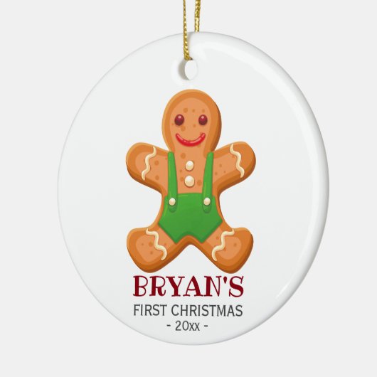 Baby's erstes Weihnachtsschmuck Gingerbread Junge (Links)