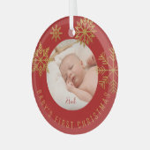 Babys Erstweihnachtsgeschenk für Fotos Ornament Aus Glas (Vorderseite links)