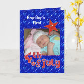 Baby's First 4. Juli Foto Karte (Gelbe Blume)
