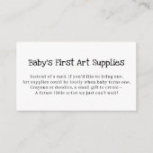 Baby's First Art Supplies Request Baby Shower Begleitkarte (Vorderseite)