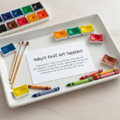 Baby's First Art Supplies Request Baby Shower Begleitkarte