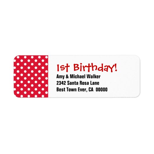 Baby's First Birthday 1. Niedlich Polka Dot Patter (Vorne)
