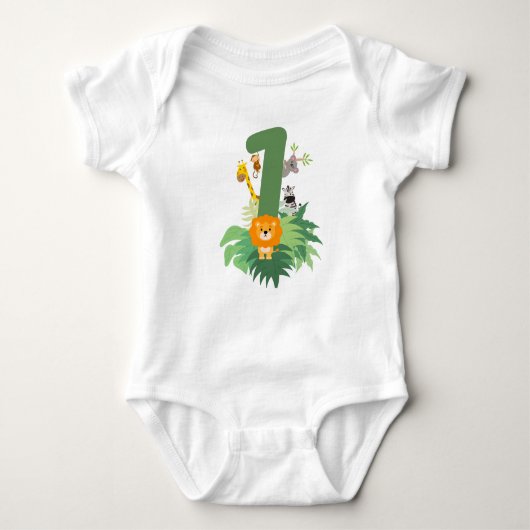 Baby's First Birthday Bodysuit - Wild One Jungle T Baby Strampler (Vorderseite)