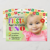 Baby's First Birthday Fiesta Party Einladung (Vorne/Hinten)
