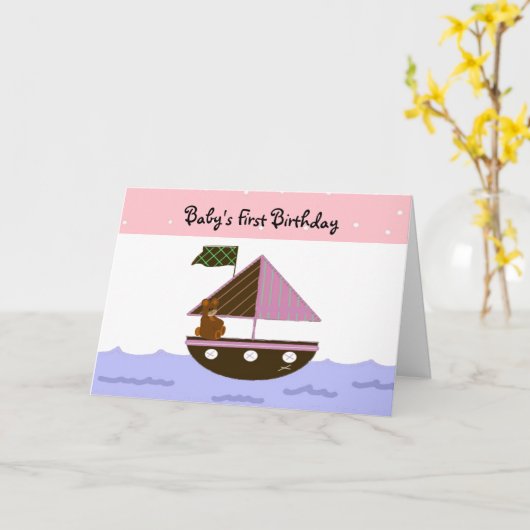 Baby's First Birthday Karte (Gelbe Blume)