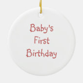 Baby's First Birthday Mushroom Playground Pink Keramik Ornament (Hinten)