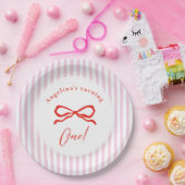 Baby's first birthday with soft pink party plates. pappteller (Party)