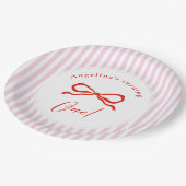 Baby's first birthday with soft pink party plates. pappteller (Schrägansicht)