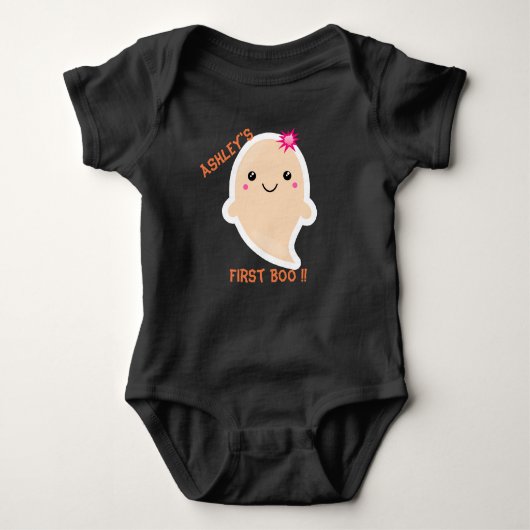 Baby's First Boo Halloween Costume Bodysuit-Kawaii Baby Strampler (Vorderseite)