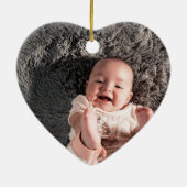 Baby's First Christmas 2021 Custom Foto | Blüte Keramik Ornament (Hinten)