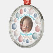 Baby's First Christmas 2025 Personalized Photo  Ornament Aus Metall (Links)