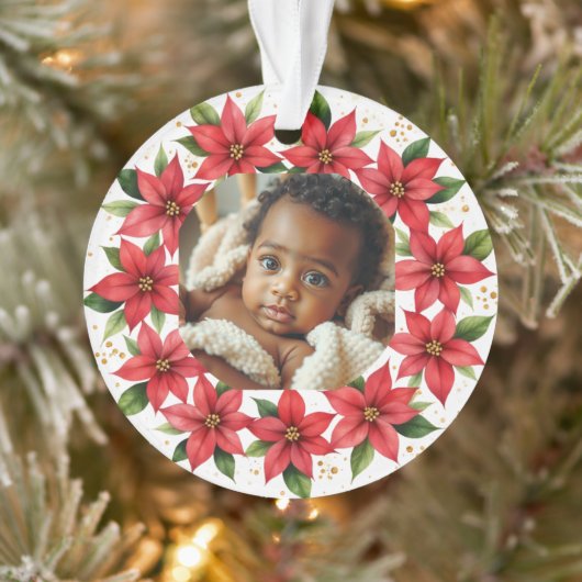 Baby's First Christmas 2025 Poinsettia Wreath  Ornament (Baum)