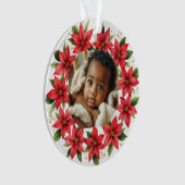 Baby's First Christmas 2025 Poinsettia Wreath  Ornament (Vorderseite)