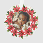 Baby's First Christmas 2025 Poinsettia Wreath  Ornament (Vorderseite)