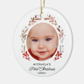 Baby's First Christmas 2-Foto Cutout Frame Keramik Ornament (Links)