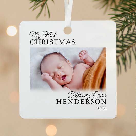 Baby's First Christmas 2 Foto Ornament Aus Metall