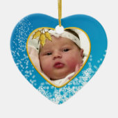 Baby's First Christmas 2 Sided Heart Keramikornament (Vorne)