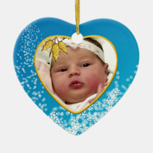 Baby's First Christmas 2 Sided Heart Keramikornament