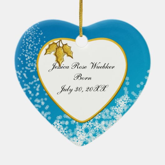 Baby's First Christmas 2 Sided Heart Keramikornament (Hinten)