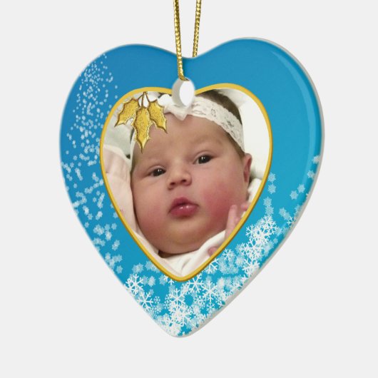 Baby's First Christmas 2 Sided Heart Keramikornament (Links)