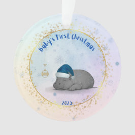 Baby's First Christmas - Acrylic Hippo Ornament