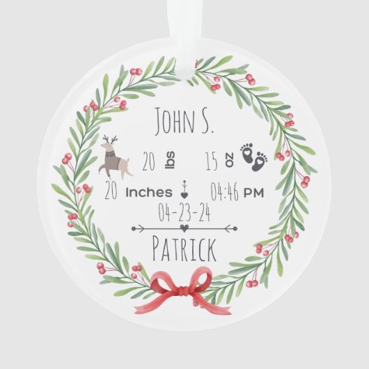 Baby's First Christmas Acrylic Ornament 2024 (Rückseite)