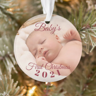 Baby's First Christmas Acrylic Ornament, Circle Ornament