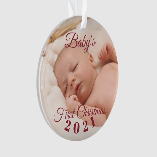 Baby's First Christmas Acrylic Ornament, Circle Ornament (Vorderseite)