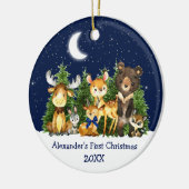 Baby's First Christmas Animals Deer Sky Bow Keramik Ornament (Links)