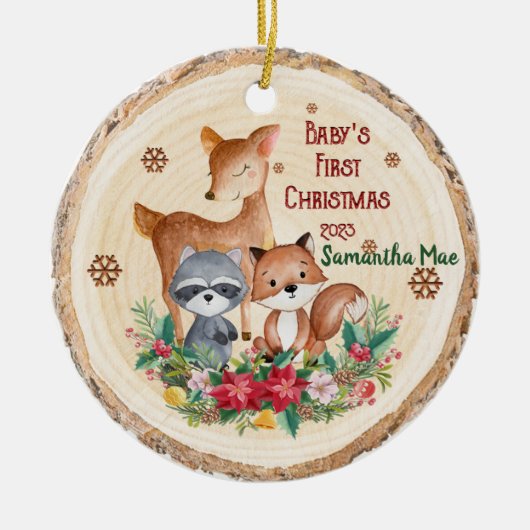 Baby's First Christmas Animals Ornament (Vorne)
