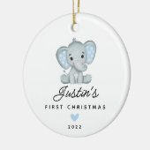 Baby's First Christmas Baby Boy Elephant Keramik Ornament (Links)