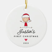 Baby's First Christmas Baby Boy Keramik Ornament (Vorne)