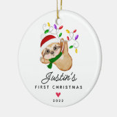 Baby's First Christmas Baby Boy Sloth Keramik Ornament (Links)