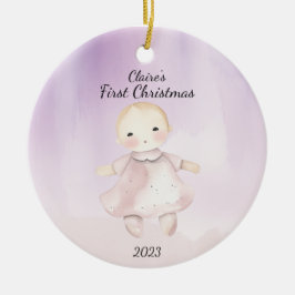 Baby's First Christmas Baby Doll - Personalisiert Keramik Ornament