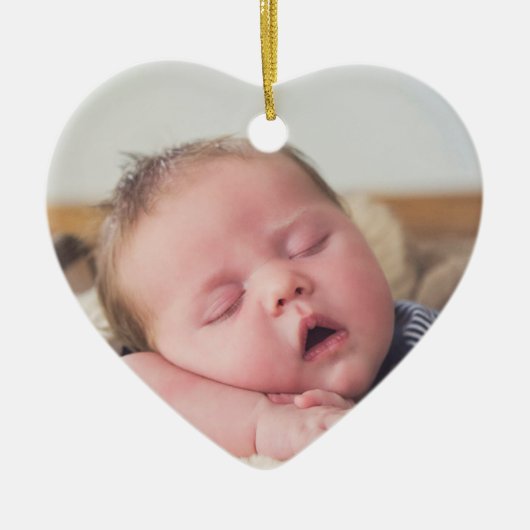 Baby's First Christmas Baby Foto Blue Christmas Keramik Ornament (Vorne)