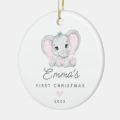 Baby's First Christmas Baby Girl Elephant Keramik Keramik Ornament (Links)