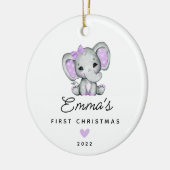Baby's First Christmas Baby Girl Elephant Keramik Ornament (Links)