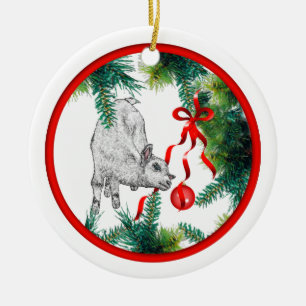 Baby's First Christmas Baby Goat Keramikornament