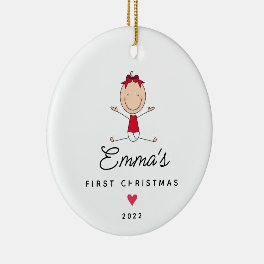 Baby's First Christmas Baby Keramik Ornament (Rechts)