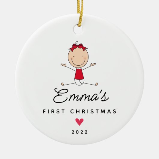 Baby's First Christmas Baby Keramik Ornament (Vorne)