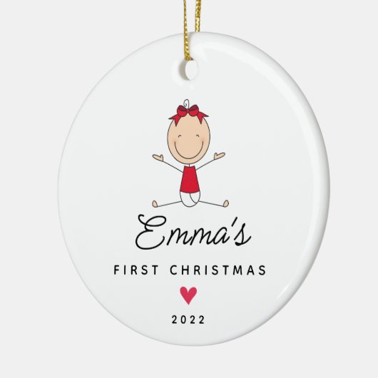 Baby's First Christmas Baby Keramik Ornament (Links)