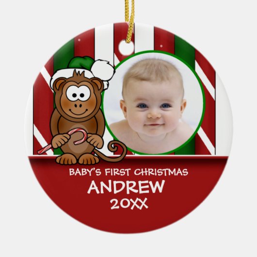 Baby's First Christmas Baby Monkey Ornament (Vorne)