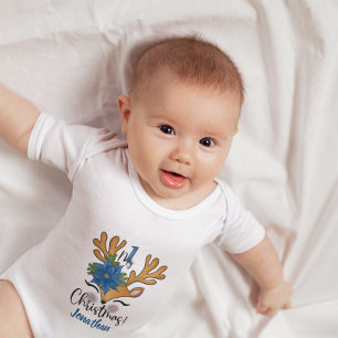 Baby's First Christmas Baby Rentier Poinsettia Baby Strampler