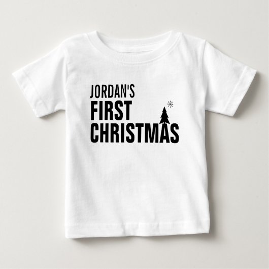 Baby's First Christmas Baby Romper Baby T-shirt (Vorderseite)