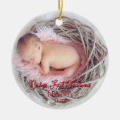 Babys First Christmas Baby Stats New Parents Keramik Ornament (Vorne)