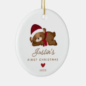 Baby's First Christmas Baby Teddy Bear Keramik Ornament (Rechts)